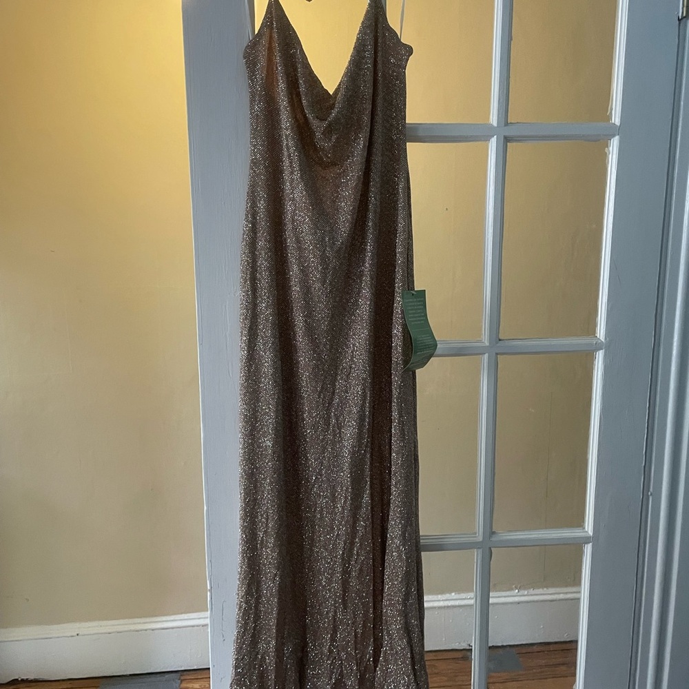 Jump Metallic Brown Maxi Dress